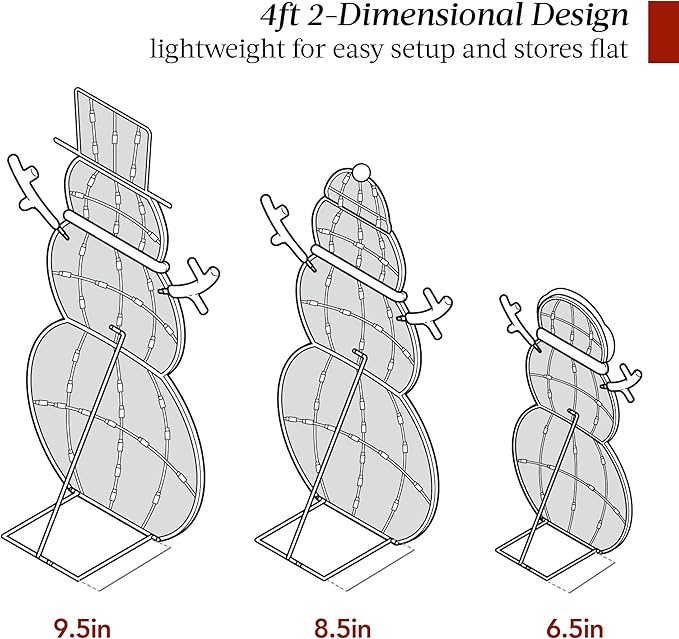 Best Choice Products 4ft 3-Piece 2D Lighted Christmas Snowman Family Set, Large Outdoor Yard Decor Holiday Decoration w/ 135 Twinkling LED Lights