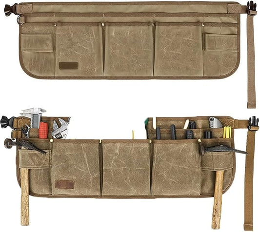 Tool Belt Pouches for Men Utility Belt Electrician Tool Bag Canvas Gardening Waist Tool Pouch with 13 Pockets for Men Women Carpenters Electricians Mechanics, Adjustable