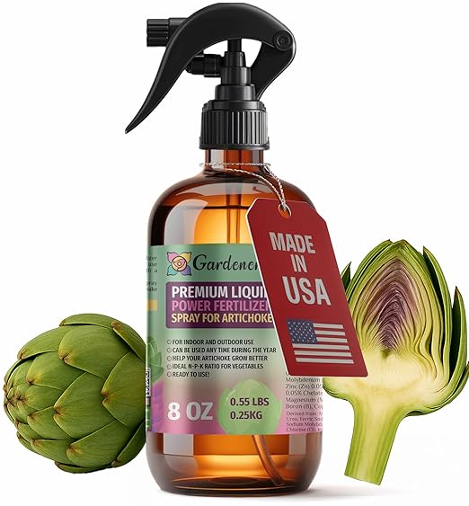 Liquid Power Artichoke Fertilizer Spray – Ready-to-Use Liquid Plant Food for Artichoke – Premixed, Easy Application – Fast-Acting Formula for Growth, Roots & Yield – Indoor & Outdoor Use – 8 oz