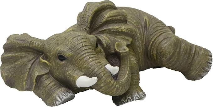 Nature's Mark Elephant Shelf Sitter Resin Statue Figurine Home Decorative Accent Décor - 2.5" H x 6" W