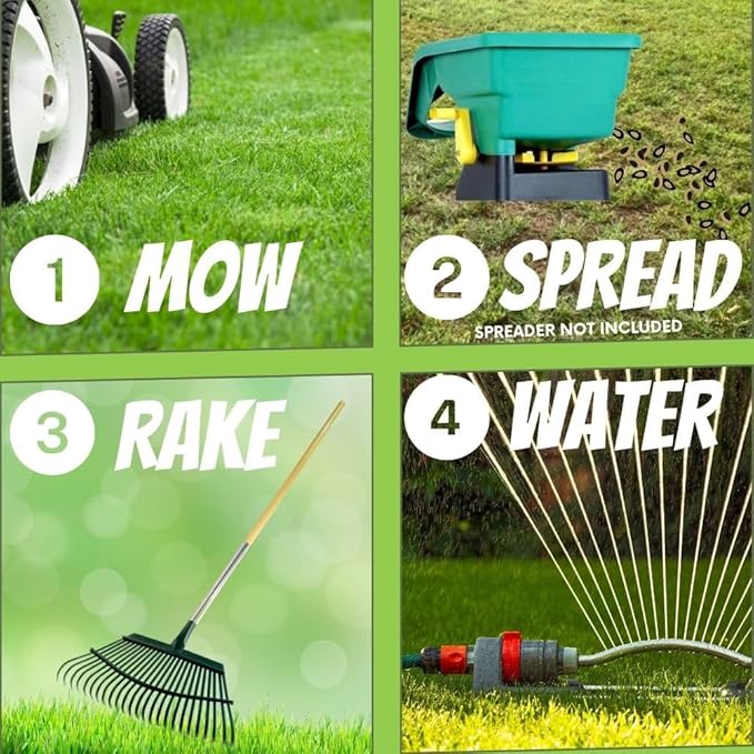 Flawn Seed Kits Mow Less Fine Fescue Grass Seed, 2 lbs, Low Maintenance Lawn, Shade Tolerant, Covers up to 1000 Sqft