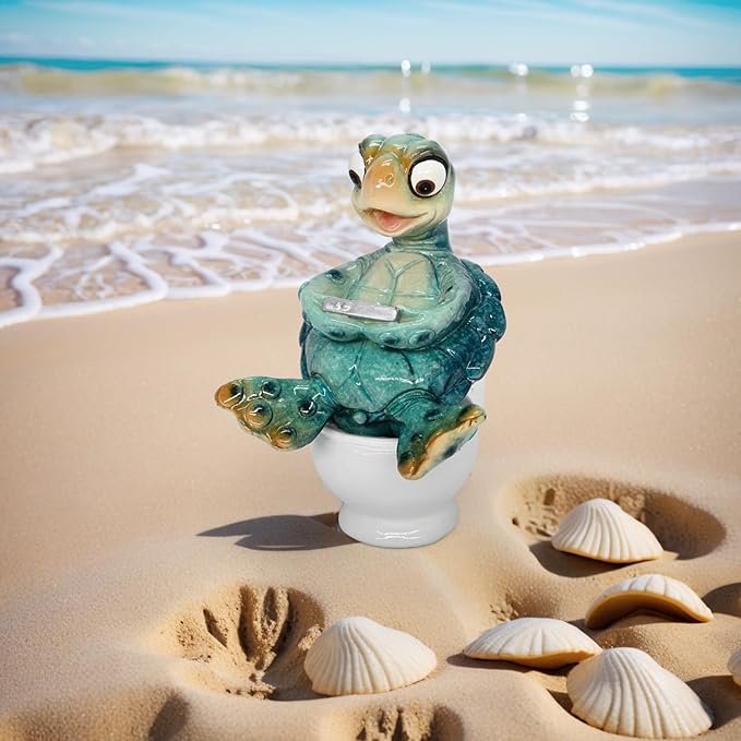 Funny Desk Decor Turtle Figurines Beach Decorations Home Ocean Room Decor Beachy Weird Bathroom Coastal Bedroom Nautical Party Gifts Men Knick Knacks Shelves Table Funky
