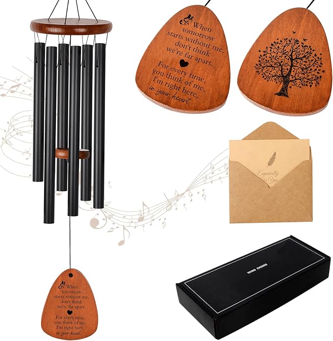 Sympathy Gifts for Loss of Loved One 32" Memorial Wind Chimes for Loss of Loved One Bereavement Condolence Gifts Sympathy Windchimes Memory Wind Chime with Memorial Card