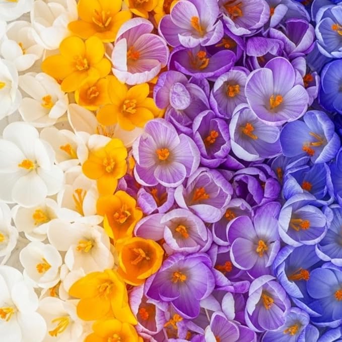 Mixed Crocus Bulbs for Planting - 5 Large Bulbs – Vibrant Purple and Blue Perennial Flowers – Spring Garden Bulb Mix - Versitle Planting