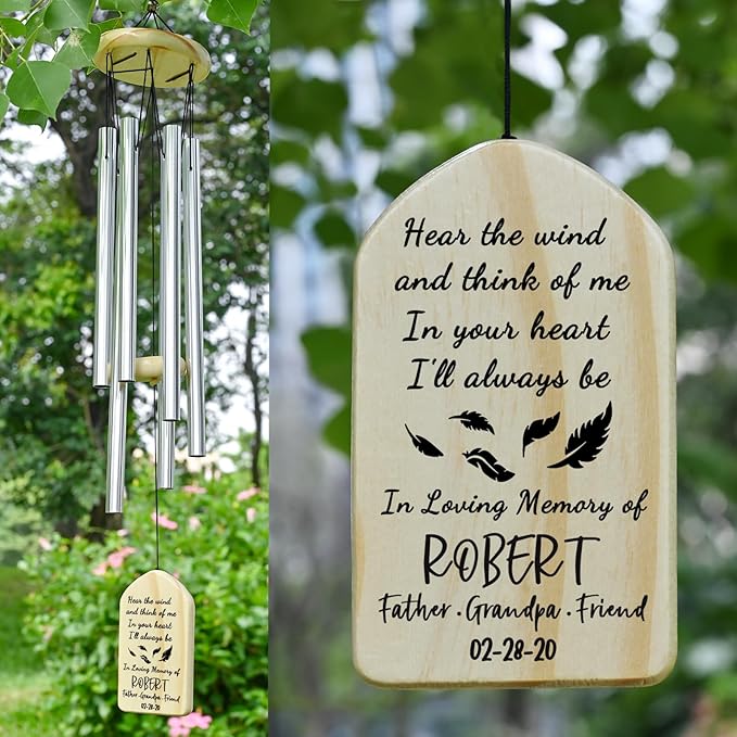 Wind Chimes for Loss of Loved One - Sympathy, Memorial, Bereavement, Remembrance, Funeral, Condolence, Grieving, and in Loving Memory Gifts