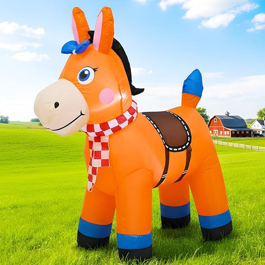 4FT Christmas Spring Farm Ranch Cute Farm Donkey Inflatable Blow up Decoration with LED Light Indoor Outdoor Yard Graden Lawn Party Holiday Decor