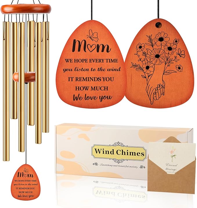 Mom Gifts, 32" Wind Chimes Birthday Gifts for Mom from Daughter Son, Mother in Law Birthday Gift, Meaningful Gift for Mothers Day Thanksgiving Christmas