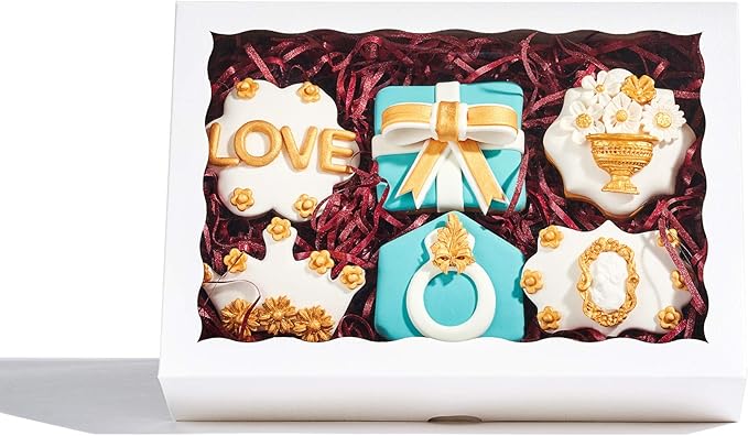 48PCS 10 x 7 x 2.5 inches Premium White Bakery Boxes for Cookies, Strawberries Boxes with Clear Display Window