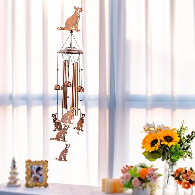 German Shepherd Dog Wind Chimes for Outside,Dog Gifts for Women Men/Memorial/Sympathy/Birthday Gifts Metal windchimes Outdoors/Indoors,Garden Decor,Patio,Home,Porch,Yard Decorations