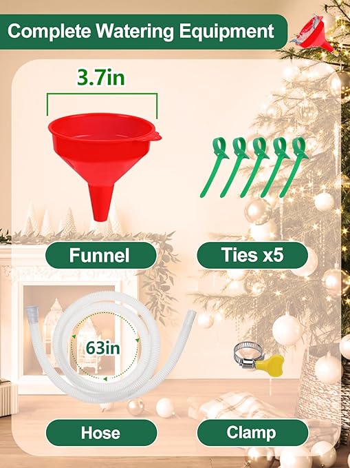 MADHOLLY Christmas Tree Watering Funnel - Fixed with Cable Ties Clamp, No Leakage, Stable Tree Watering Can System Device Spout Plant Watering Tool for Xmas Tree