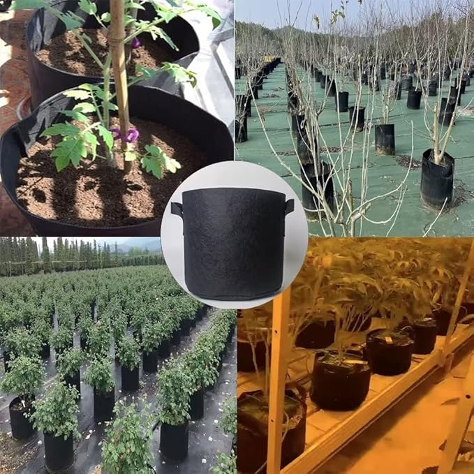 WEIFENG 15 Gallon Grow Bags Garden Bags 3-Pack Planting Pots with Handles