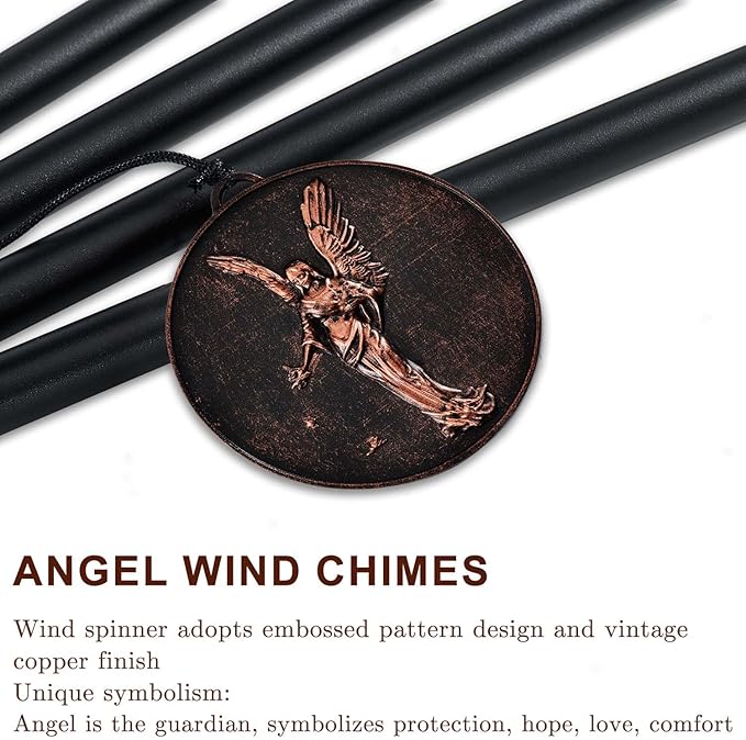 Wind Chimes for Outside, Vintage Angel Deep Tone Wind Chime Outdoor Clearance, Memorial/Festivals/Birthday Gift for Mom Dad Women Grandma, Home Garden Patio Decor (32" Angel)