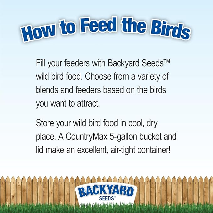 CountryMax Backyard Seeds Coarse Sunflower Hearts Bird Seed – 10 lb Bag | Premium No-Shell Feed for Wild Birds | Ideal for Cardinals, Finches, Chickadees, and More | Mess-Free, High-Energy Nutrition