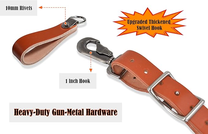 Construction suspenders for carpenter, men for framing Leather tool belt