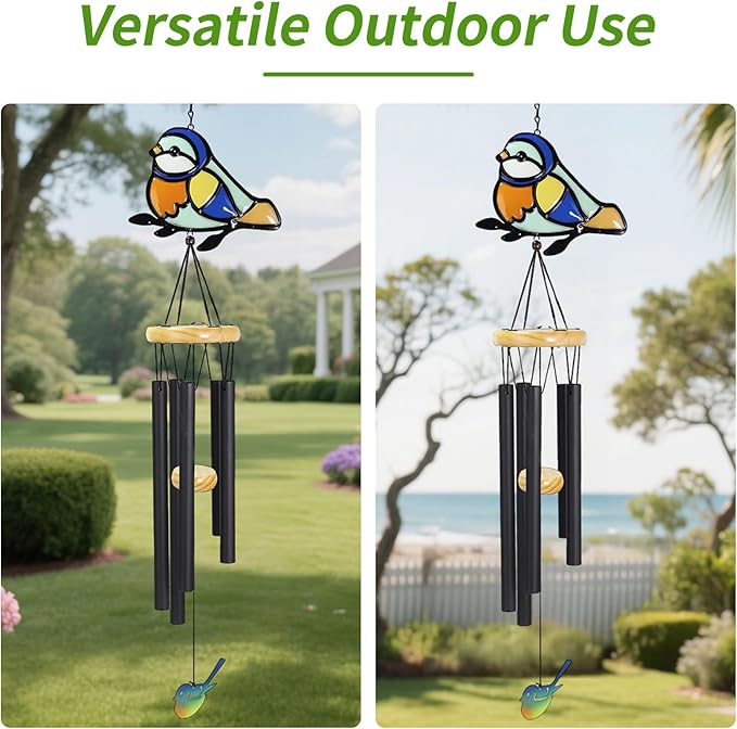 Wind Chimes for Outside Metal Aluminum 41.7" Inches Wind Chime with Brid Outdoor Decor Large Unique Chimes for Outside Festivals/Birthday for Mom Dad Grandma Home Garden Patio Decor