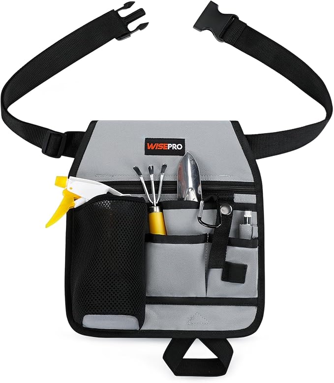 Garden Tool Belt, 6 Pocket Gardening Tool Waist Pouch with Adjustable Waist Strap, Gardening Belt Apron for Men Women