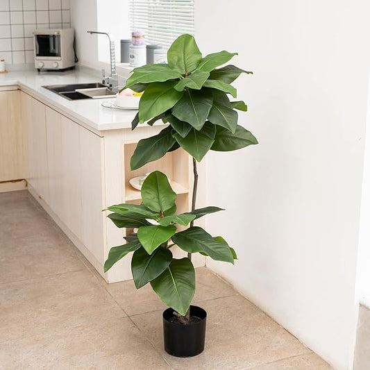 Fake Plants Living Room Decor Artificial Plants Outdoor Home Decor Fake Tree Office Decor Fiddle Leaf Fig Tree Tall Fake Plant Artificial Greenery 3.9ft Porch Decor Nearly Natural Artificial Plants