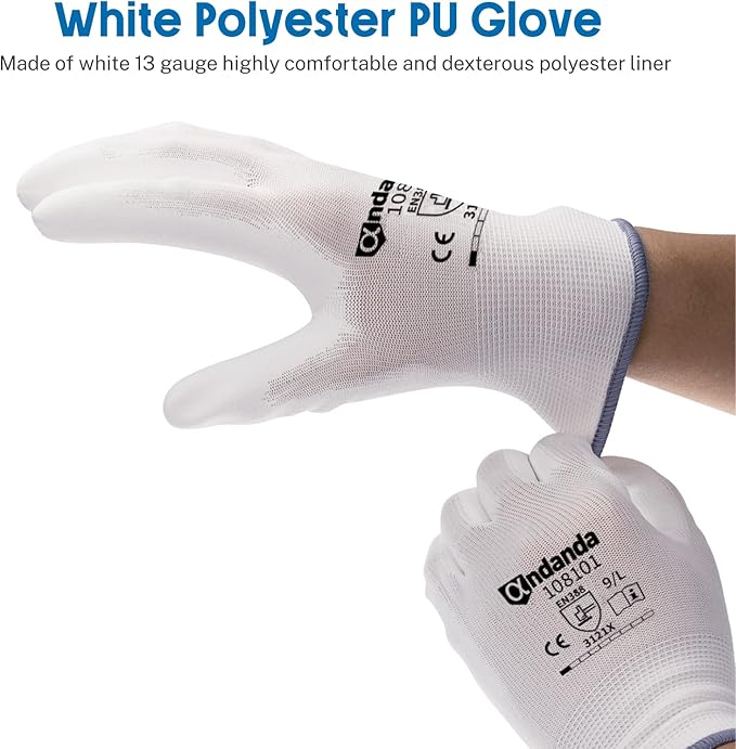 ANDANDA Multi-Package Safety Work Gloves, Seamless Knit Work Gloves with PU Coated, Ideal Work Gloves Men for General Work
