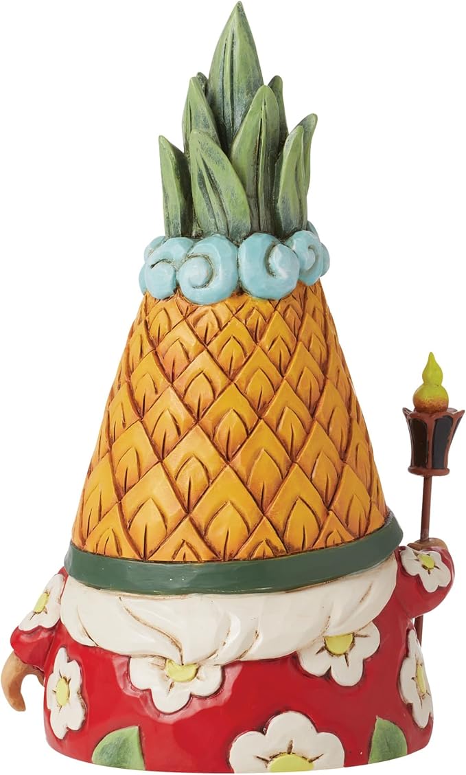 Enesco Jim Shore Heartwood Creek Coastal Tropical Pineapple Gnome Figurine- Stone Resin Hand Painted Crafted Collectible Gnomes Figurines Home Decor Statue, 5.5 Inch
