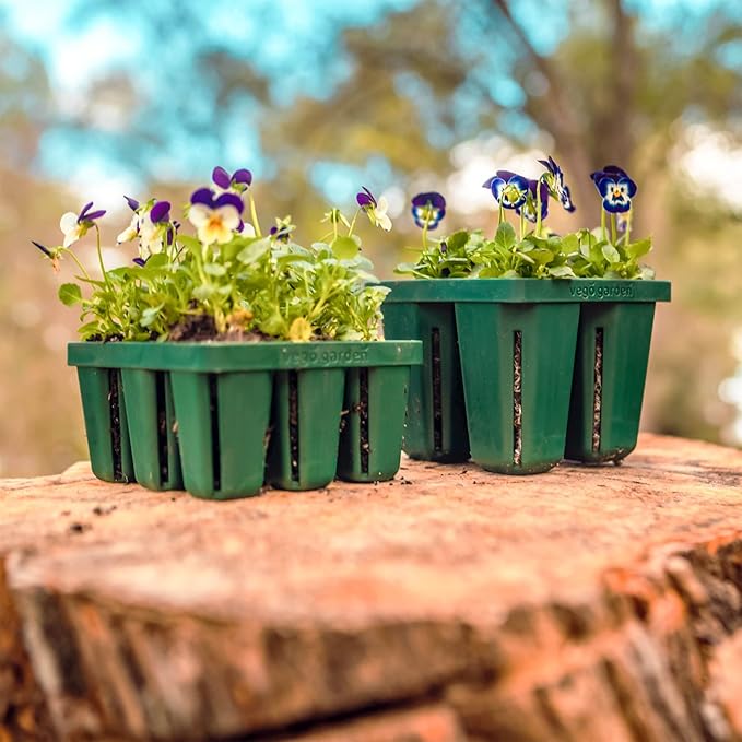 Vego garden Seedling Suite Products, 8 Pack Jumbo Seedling Trays with Seedling Tray Lids and 10" x 20" Bottom Watering Trays