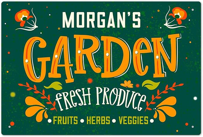 Custom Garden Signs, Personalized Sign for Garden, Ideal for Mom, Mother Or Christmas Gift Sign, 12x18 Inches, Rust Free .063 Aluminum, Fade Resistant, Made in USA by Sigo Signs
