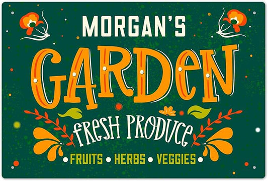 Custom Garden Signs, Personalized Sign for Garden, Ideal for Mom, Mother Or Christmas Gift Sign, 12x18 Inches, Rust Free .063 Aluminum, Fade Resistant, Made in USA by Sigo Signs