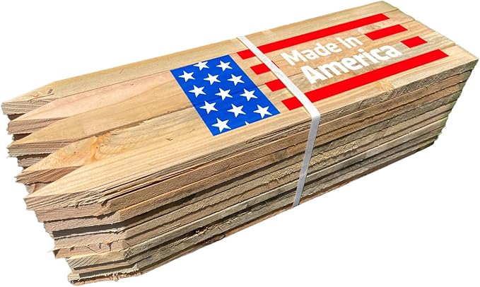 Sandbaggy 24" Wooden Grading Stakes - Heavy Duty for Construction, Gardening, Surveying, Concrete Forms - Chisel Point, Douglas Fir Wood - Made in The USA (50 Stakes)