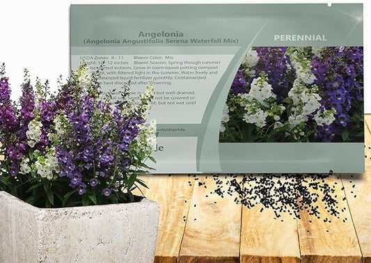 Outsidepride Serena Waterfall Mix Angelonia Snapdragon Seeds for Planting - 30 Pcs Perennial Flower Seeds, Pollinator-Friendly, Heat, Humidity & Drought-Tolerant, Compact Growth Habit for Containers