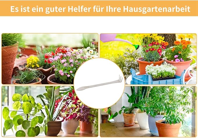 Hand Rake, 3 Prong Bonsai Rake, 9In Small Rakes Suitable for Loose Soil, Removal of Surface Weeds, Planting Bonsai Trees