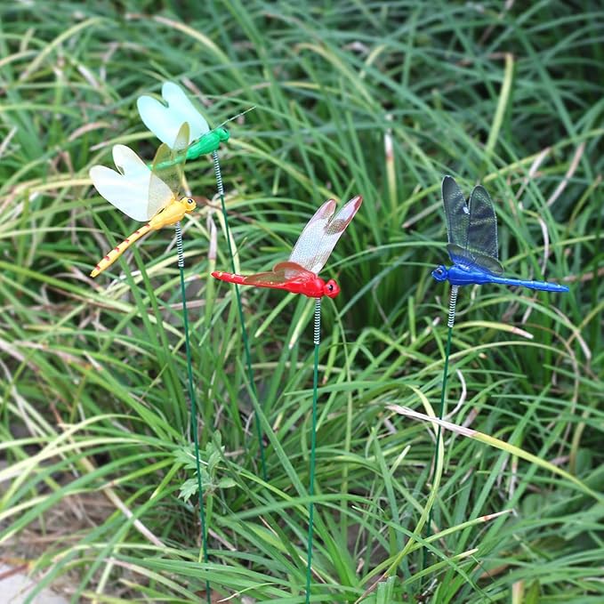 Kleeblatt Dragonfly Clip 12pcs - DIY Dragon Fly Clips, Hair Accessories, Garden Decor, Outdoor Decorative Stakes - Ideal for Garden & Patio Enhancement(in Boxs)