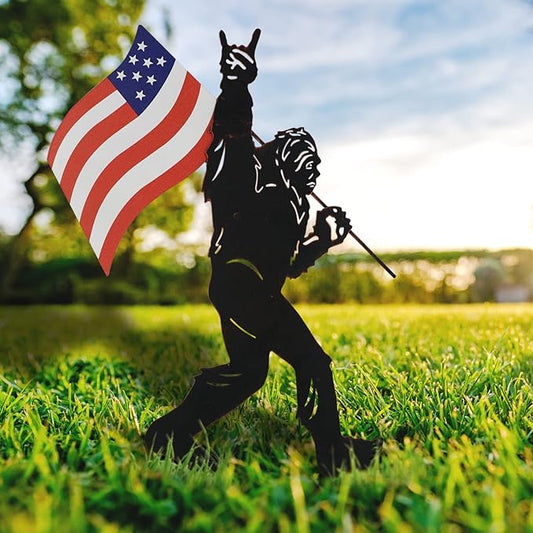 TT & MM Christmas Big Foot Sasquatch Gifts for Men/Women,Bigfoot Yard Decor Metal Garden Stakes,Patriotic Decorations Outdoor Bigfoot Silhouette Statues for Yard Art,Patio,Lawn