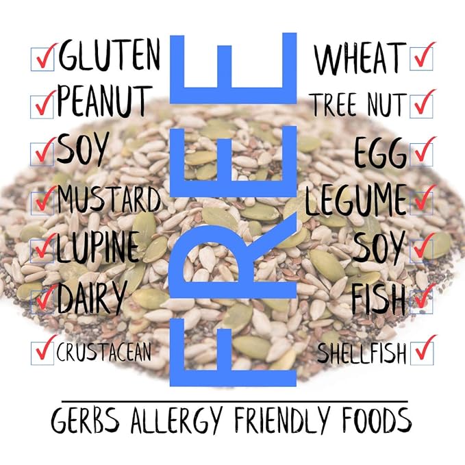 Gerbs Super 5 Seed Snack Mix 2 lbs. | Raw, No Artificial Additives, Resealable Bag | Crunchy Pumpkin, Sunflower, Flax, Chia & Hemp Blend | Top 14 Allergen-Free