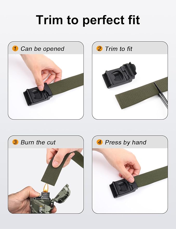 JUKMO Stretch Tactical Belt for Men, Military Work Rigger Hiking 1.5" Elastic Nylon Web Ratchet Quick Release Belt