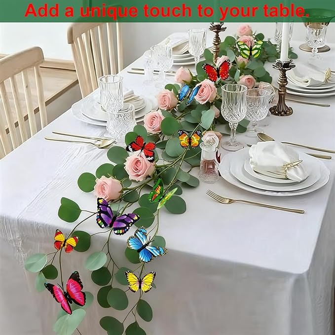 Butterfly Garden Décor - 52pcs Waterproof Butterflies Decoration Stakes for Outdoor Yard, Balcony, Porch, Ornaments, Art Patio Plant Pot Flower Home Decorative (Art Decor)
