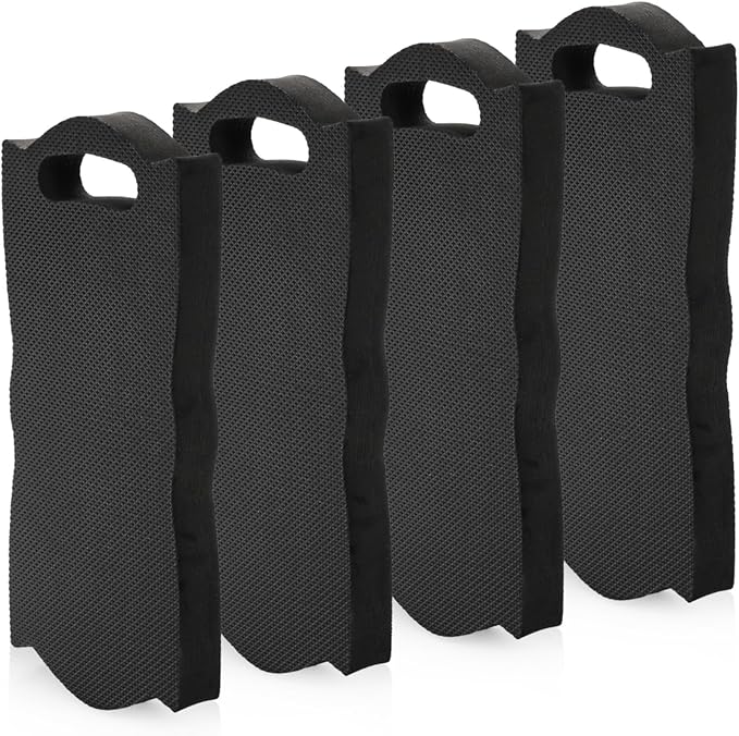 4 Pack Thick Kneeling Pad, 15.7" L x 7" W x 1.5" Th Waterproof Garden Kneel Pads Cushion with Handle, Soft Foam Kneeler Mat for Work, Cleaning, Yoga, Praying, Bath, Exercise, Black