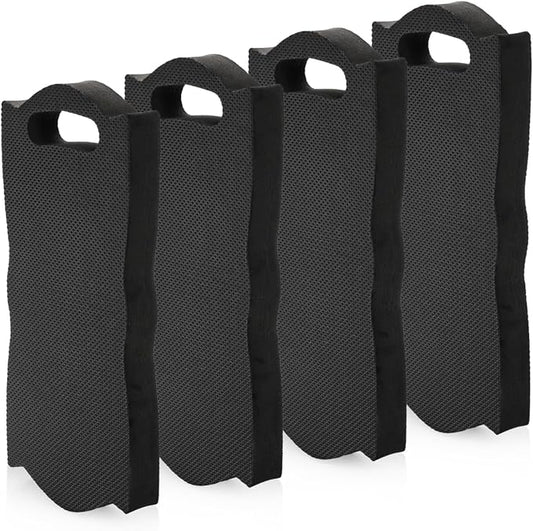 4 Pack Thick Kneeling Pad, 15.7" L x 7" W x 1.5" Th Waterproof Garden Kneel Pads Cushion with Handle, Soft Foam Kneeler Mat for Work, Cleaning, Yoga, Praying, Bath, Exercise, Black