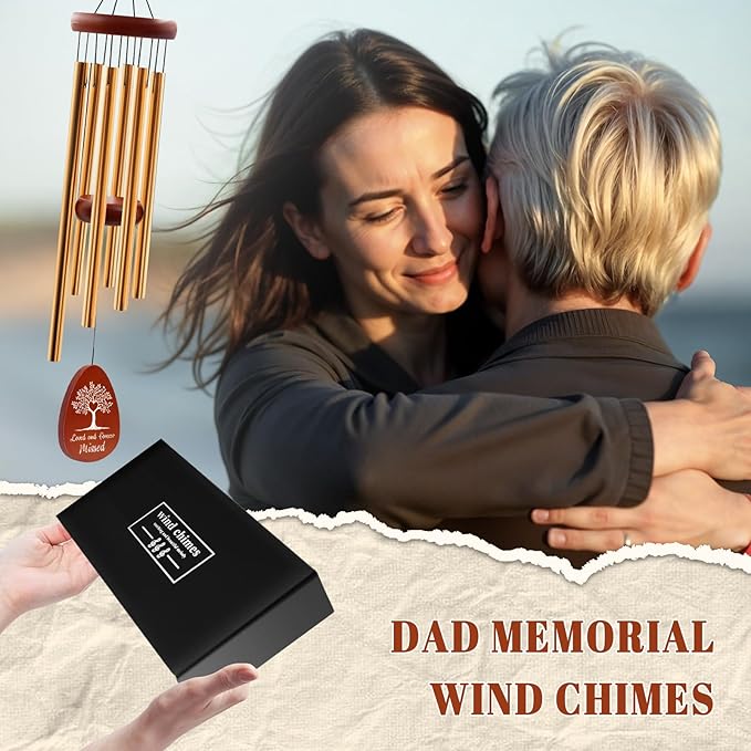 Memorial Sympathy Gifts for Loss of Dad, Memorial Wind Chimes for Loss of Father, in Memory of Father Sympathy Gifts for Christmas Fathers Day for Garden Home Outdoors