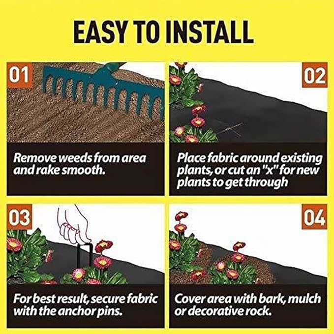 Agfabric 5x100ft Landsacpe Ground Cover Heavy Duty PP Woven Weed Barrier,Soil Erosion Control and UV stabilized, Plastic Mulch Weed Block