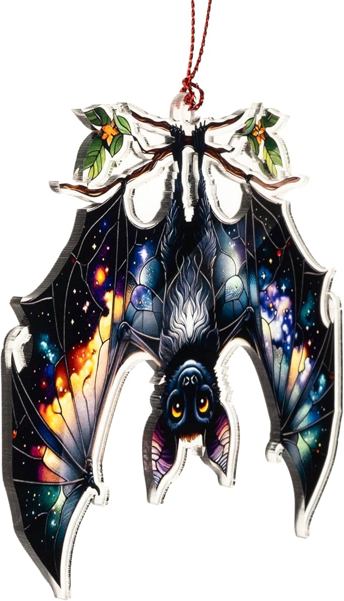 Halloween Bat Ornament – Pumpkin Halloween Decor | Spooky Halloweens Decoration-Halloweens Window Hanging 2025 – Christmas Ornament 2025 ONM-457-RST-Bat1