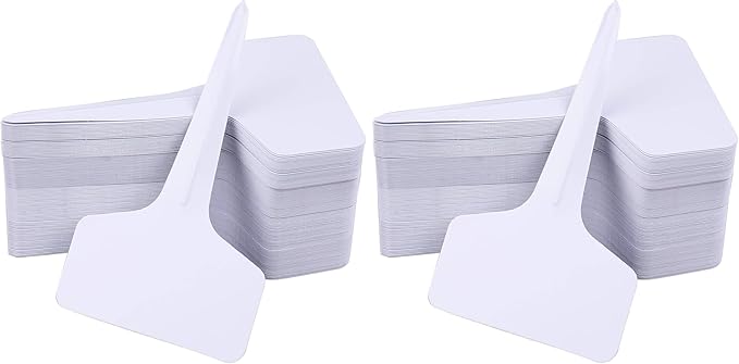 Foraineam 500 Pcs 6 x 10cm (2.4 x 4 inch) T-Type Plant Labels Plastic Plant Tags Nursery Garden Labels (Pack of 2)