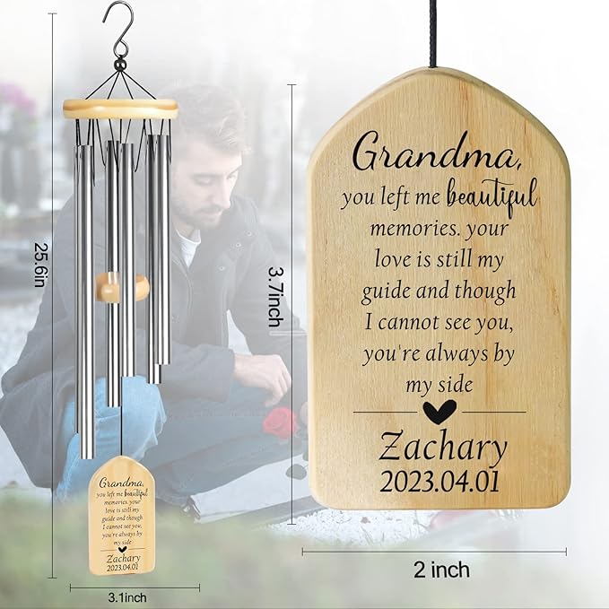 Sympathy Wind Chimes - VAPCUFF Loss of Loved One Memorial Wishes - Remembrance Keepsake Wind Chimes