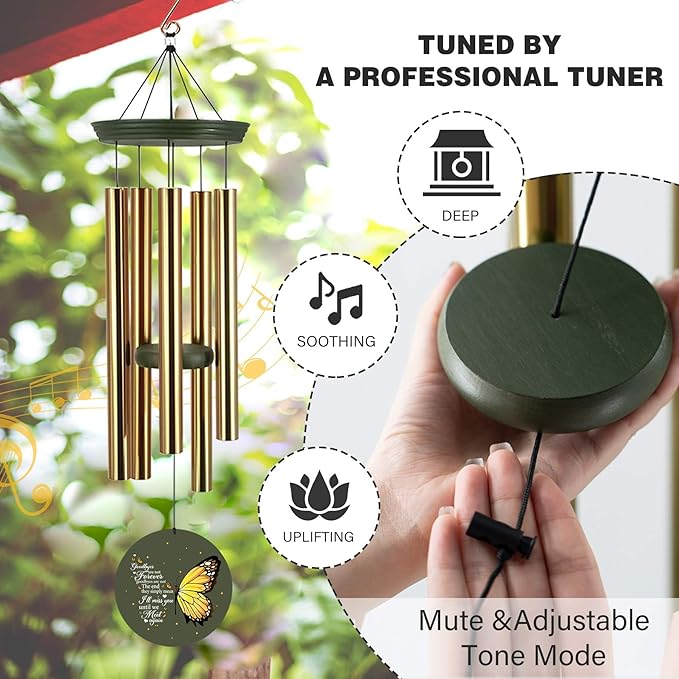 ASTARIN Sympathy Wind Chimes for Loss of Loved Ones Dad Mom, Memorial Wind Chimes Customizable, in Memory of Mother/Father, Remembrance Gifts(Produced in USA)