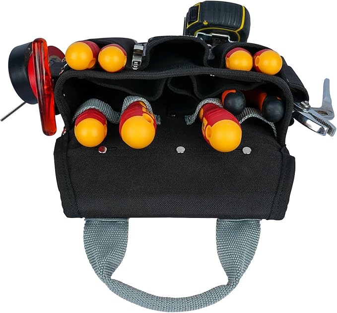 MELOTOUGH Electrician Tool Belt Set, Padded Work Rig with detachable Tool Pouches and Utility Apron, Combo Harness with Carry Handles for Carpenter Construction