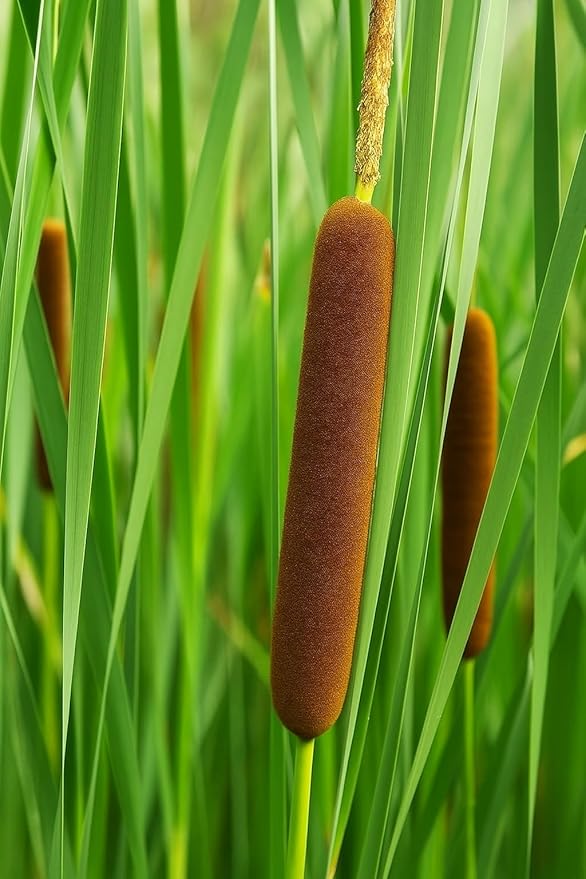Cattail Plant Rhizomes for Growing - Not Seeds - Healthy Cat Tail Plant Rootstock - Great Aquatic Feature for Koi Pond, or Large Body of Water (3 Plants)