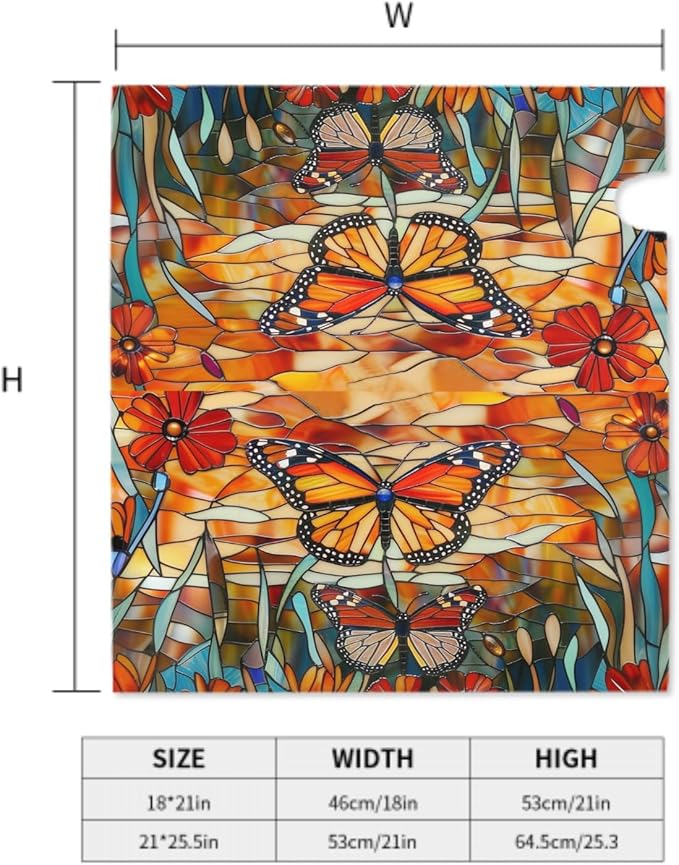 Giwawa Stained Glass Monarch Butterfly Magnetic for Fall Mailbox Cover Large Autumn Mail Box Covers Oversized 25.5 x 21 Thanksgiving Decorations Outdoor Welcome Mailbox Wrap