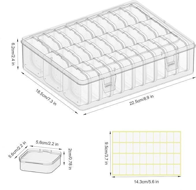 Bead Organizer Box, 31 Pcs Clear Plastic Storage Containers with Hinged Lids Mini Boxes for Jewelry Making, Crafts, DIY, Seed, Small Parts