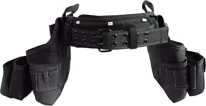 MELOTOUGH 28-Pocket Pro Framer's Combo Apron Tool Belt and Heavy Duty Padded Suspenders with Magnetic Desinger for Technician/Maintenance/Carpenter/and Electrician's Tools(Olive Green)