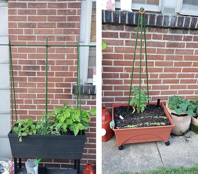 24 Inch Plant Support Garden Stakes, Steel Tomato Plant Stakes, Pack of 25