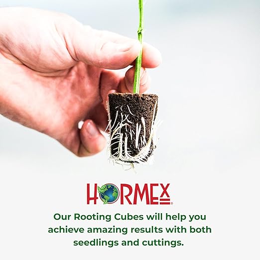 Hormex Rooting Cubes - Peat Moss & Coco Plugs for Cloning Plants from Cuttings and Seed Starting - Organic Plant Starter for Strong Root Growth - Ideal for Home, Indoor and Outdoor Gardening - 50 Pack