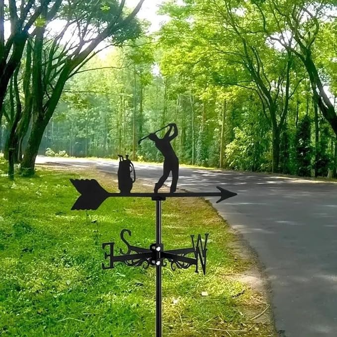 Metal Weather Vane Cat Rooftop Weathervane Black Rust-Proof Wind Direction Indicator for Garden Decor Fence Cottage Farmhouse Roof (Polar Bears)